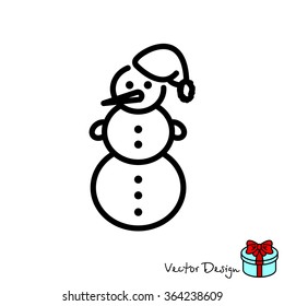Web line icon. Snowman