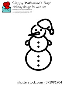 Web line icon. Snowman