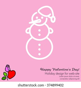Web line icon. Snowman