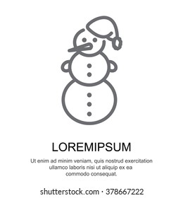 Web line icon. Snowman