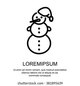 Web line icon. Snowman