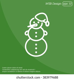 Web line icon. Snowman