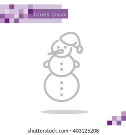 Web line icon. Snowman