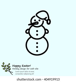 Web line icon. Snowman