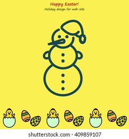 Web line icon. Snowman
