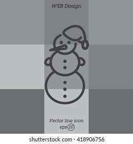 Web line icon. Snowman