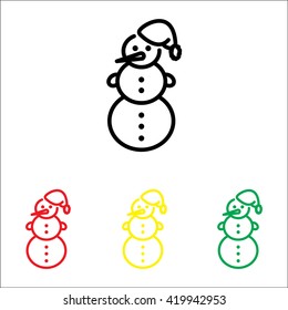 Web line icon. Snowman