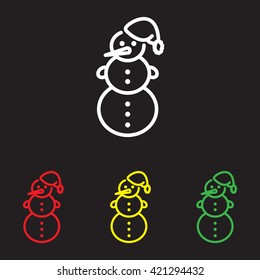 Web line icon. Snowman