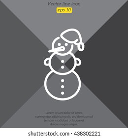 Web line icon. Snowman