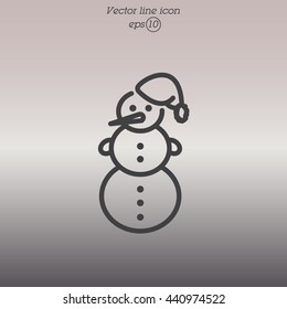 Web line icon. Snowman