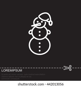Web line icon. Snowman