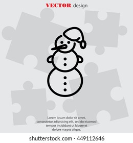 Web line icon. Snowman