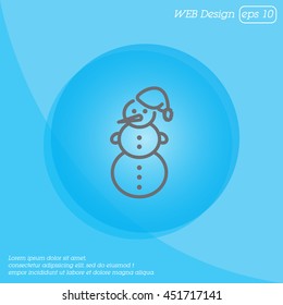 Web line icon. Snowman