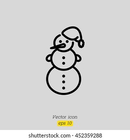 Web line icon. Snowman