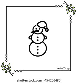 Web line icon. Snowman