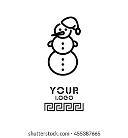 Web line icon. Snowman