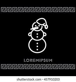 Web line icon. Snowman