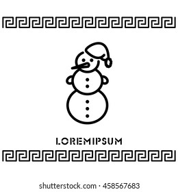 Web line icon. Snowman