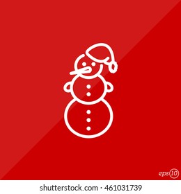 Web line icon. Snowman