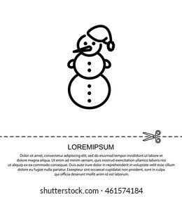Web line icon. Snowman