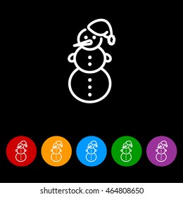 Web line icon. Snowman