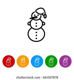 Web line icon. Snowman