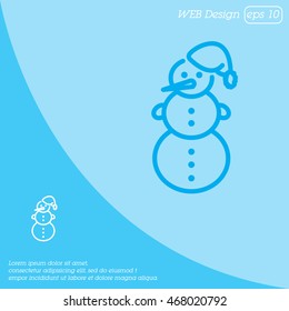 Web line icon. Snowman