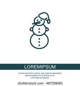 Web line icon. Snowman
