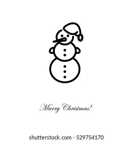 Web line icon. Snowman