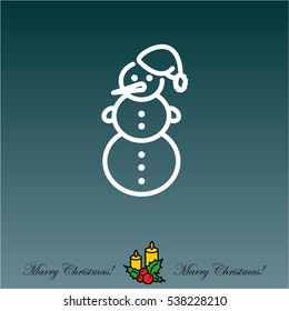 Web line icon. Snowman