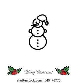 Web line icon. Snowman