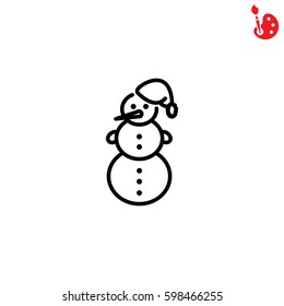 Web line icon. Snowman