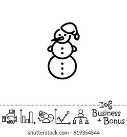 Web line icon. Snowman