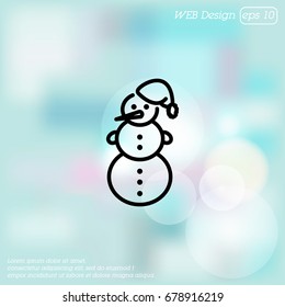 Web line icon. Snowman