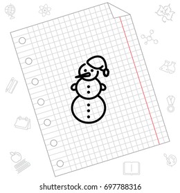 Web line icon. Snowman