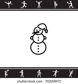 Web line icon. Snowman