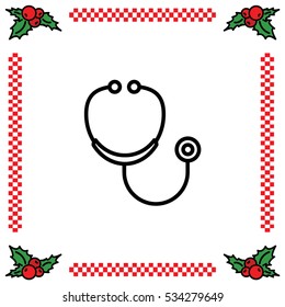 Web line icon. Stethoscope