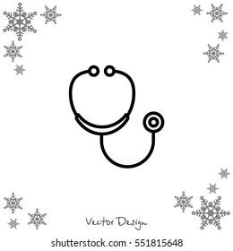 Web line icon. Stethoscope