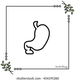Web line icon. Stomach