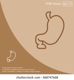 Web line icon. Stomach