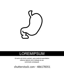 Web line icon. Stomach