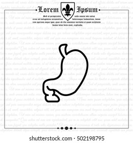Web line icon. Stomach