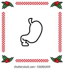 Web line icon. Stomach
