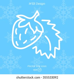 Web line icon. Strawberry