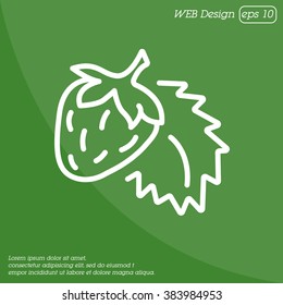 Web line icon. Strawberry