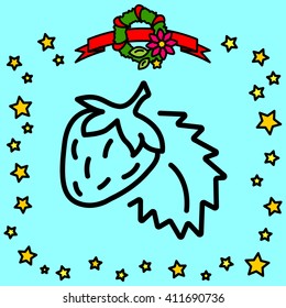 Web line icon. Strawberry