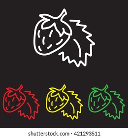 Web line icon. Strawberry