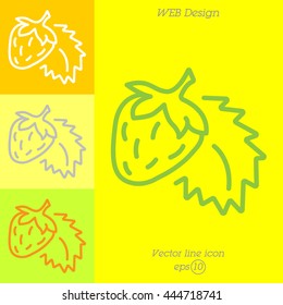 Web line icon. Strawberry