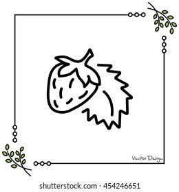 Web line icon. Strawberry