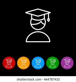 Web line icon. Student